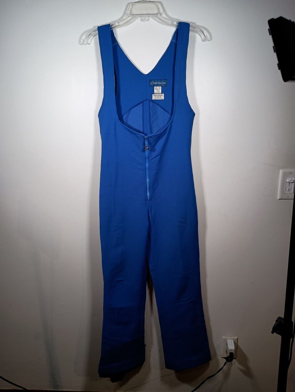 obermeyer Soft Shell Pant Snoverall Blue Womens Ski Snow Suit Size 12 Regular